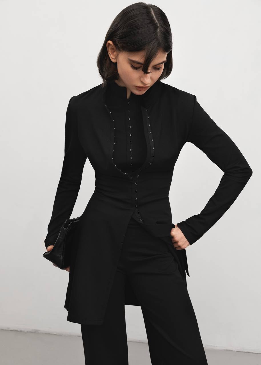 Mini Dress with Metal Closures