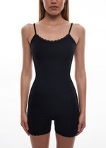 Women’s homewear jumpsuit with lace trim