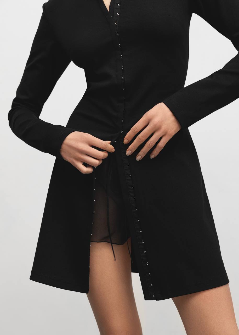 Mini Dress with Metal Closures